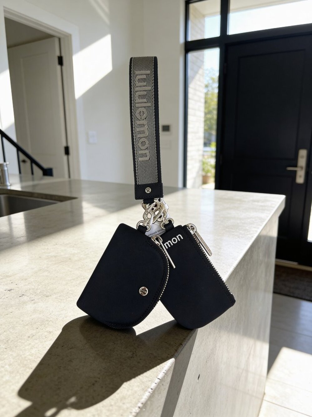 Dual Pouch Metallic Wristlet